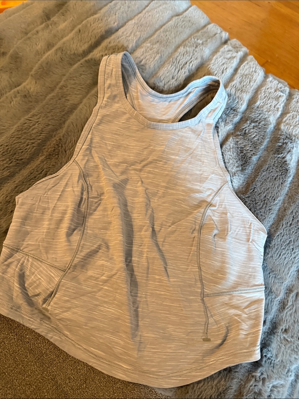 lululemon athletica Heathered Light Gray High-Neck Racerback Tank